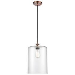 Ballston Cobbleskill 9" Wide Copper Corded Mini Pendant w/ Clear Shade