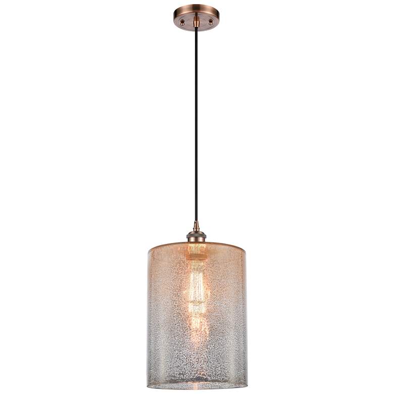 Image 1 Ballston Cobbleskill 9" Wide Copper Corded Mini Pendant w/ Mercury Sha