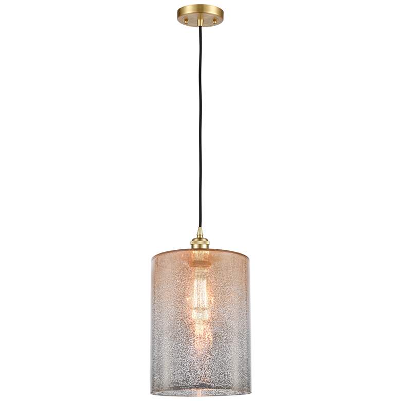 Image 1 Ballston Cobbleskill 9" Wide Gold Corded Mini Pendant w/ Mercury Shade