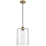 Ballston Cobbleskill 9"W Brushed Brass Corded Mini Pendant w/ Clear Sh