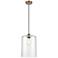 Ballston Cobbleskill 9"W Brushed Brass Corded Mini Pendant w/ Clear Sh