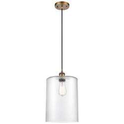 Ballston Cobbleskill 9"W Brushed Brass Corded Mini Pendant w/ Clear Sh
