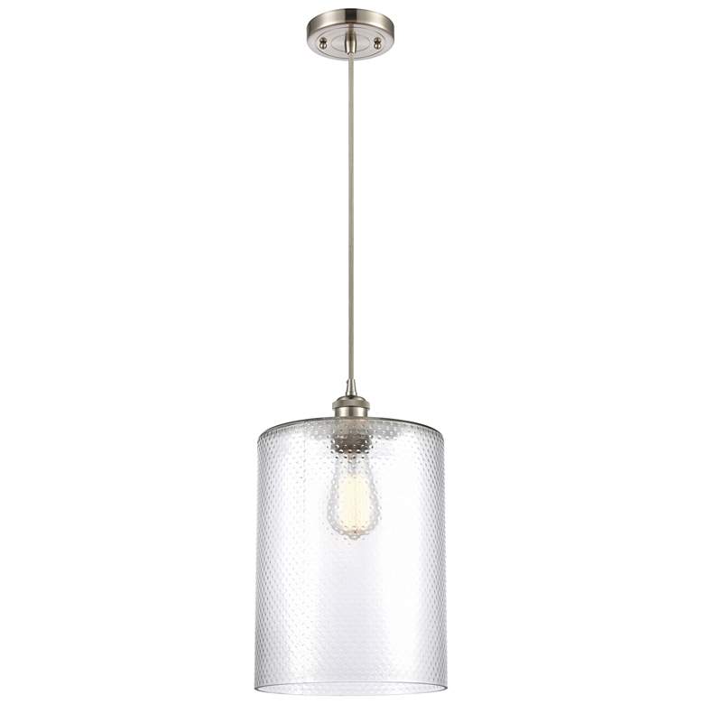 Image 1 Ballston Cobbleskill 9"W Brushed Nickel Corded Mini Pendant w/ Clear S