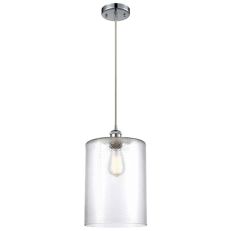 Image 1 Ballston Cobbleskill 9"W Polished Chrome Corded Mini Pendant w/ Clear
