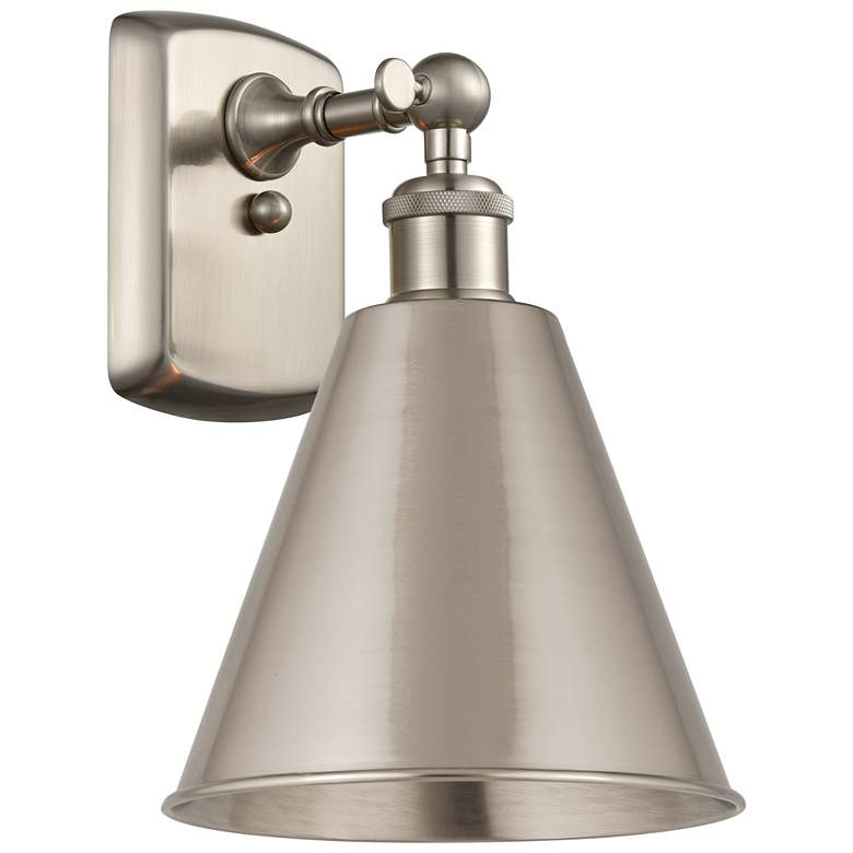 Image 1 Ballston Cone 11.25"H Brushed Satin Nickel Sconce