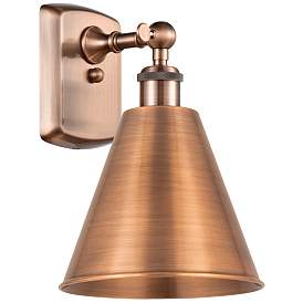 Image1 of Ballston Cone 11.25"High Antique Copper Sconce With Antique Copper Sha