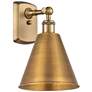 Ballston Cone 11.25"High Brushed Brass Sconce With Brushed Brass Shade