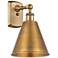Ballston Cone 11.25"High Brushed Brass Sconce With Brushed Brass Shade