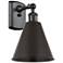 Ballston Cone 11.25"High Matte Black LED Sconce With Matte Black Shade