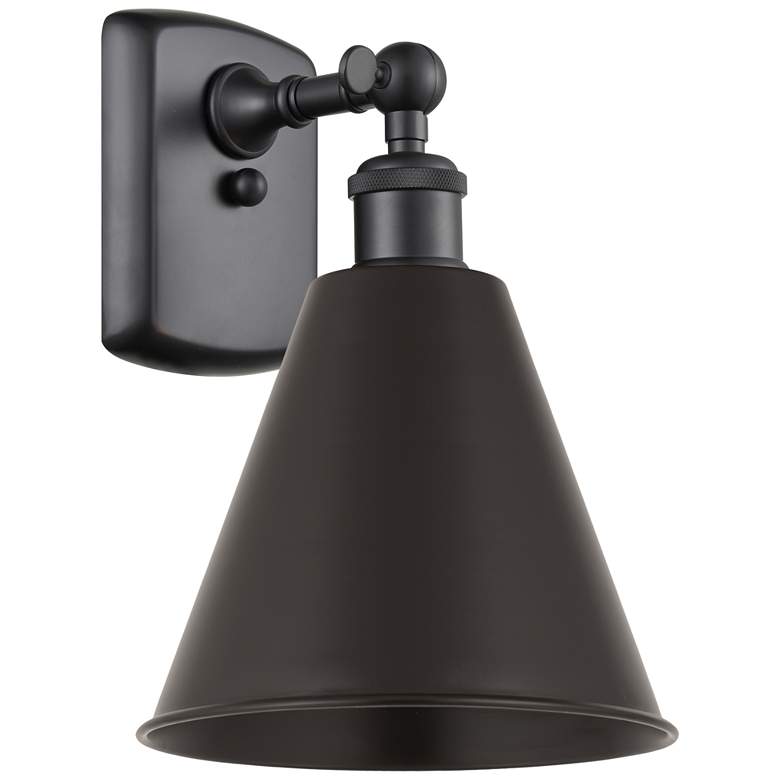 Image 1 Ballston Cone 11.25 inchHigh Matte Black LED Sconce With Matte Black Shade