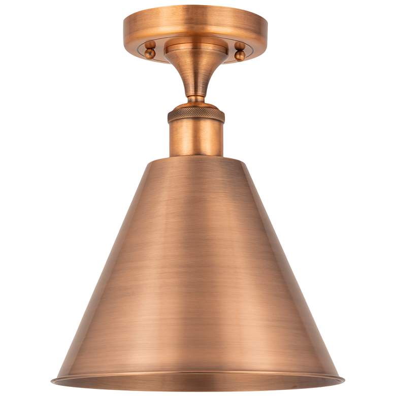 Image 1 Ballston Cone 12" LED Semi-Flush Mount - Antique Copper - Antique Cop