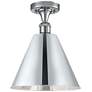 Ballston Cone  12" LED Semi-Flush Mount - Polished Chrome - Polished C