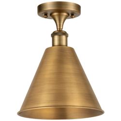 Ballston Cone  12" Semi-Flush Mount - Brushed Brass - Brushed Brass Sh