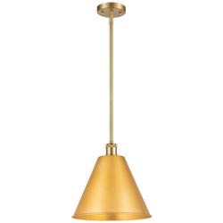 Ballston Cone 12&quot; Wide Satin Gold Pendant With Satin Gold Shade