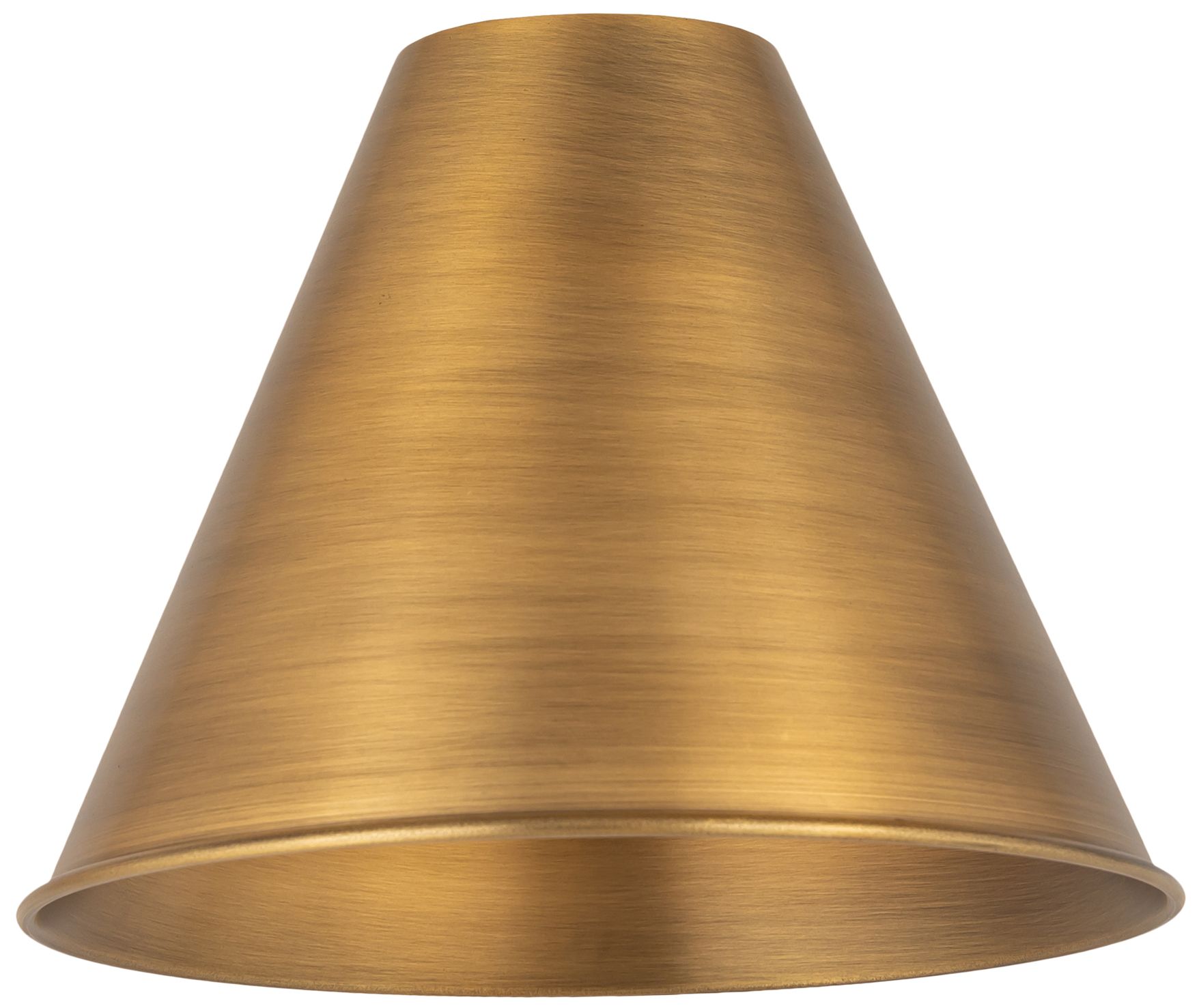 Image 3 Ballston Cone 12"W Brushed Brass Corded Mini Pendant w/ 12" Black more views