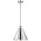 Ballston Cone 12"W Polished Chrome LED Pendant w/ Polished Chrome Shad