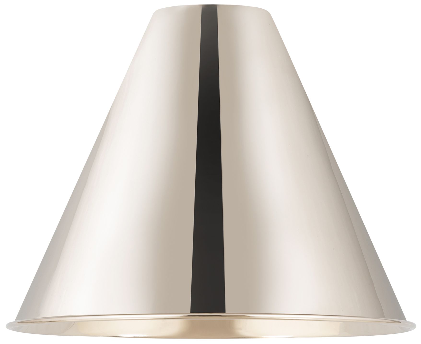 Image 3 Ballston Cone 12"W Polished Nickel LED Pendant w/ Polished Nickel Shad more views