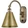 Ballston Cone 13.75"H Antique Brass Horizontal Swivel LED Sconce