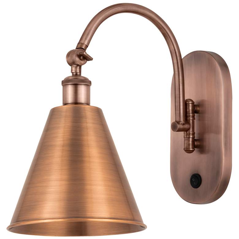 Image 1 Ballston Cone 13.75"H Copper Horizontal Swivel Sconce w/ Copper Shade