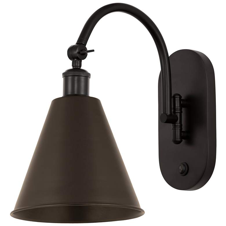 Image 1 Ballston Cone 13.75"H Oil Rubbed Bronze Horizontal Swivel Sconce