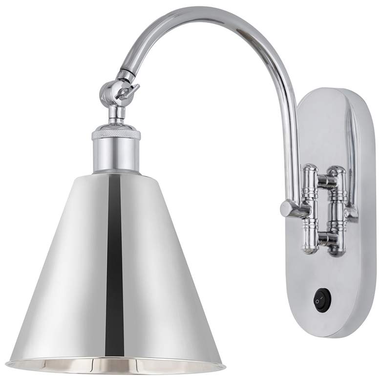 Image 1 Ballston Cone 13.75"H Polished Chrome Horizontal Swivel LED Sconce