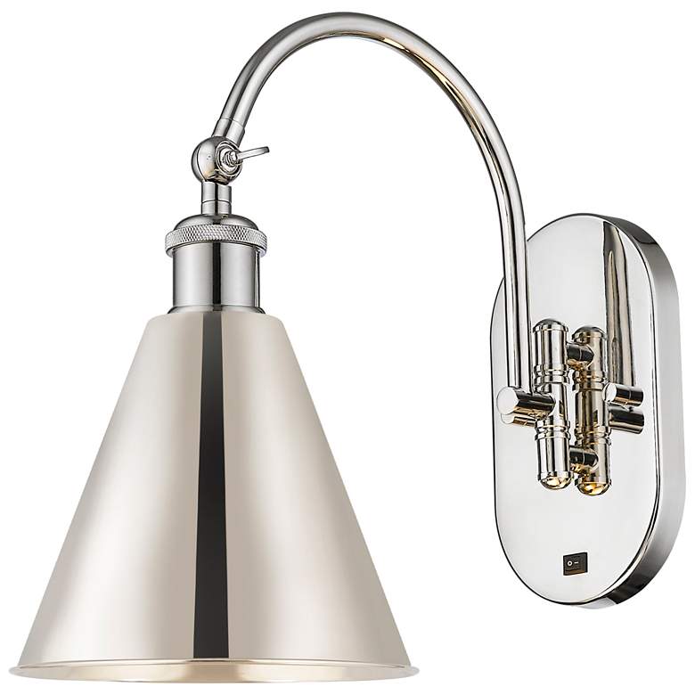 Image 1 Ballston Cone 13.75"H Polished Nickel Horizontal Swivel Sconce