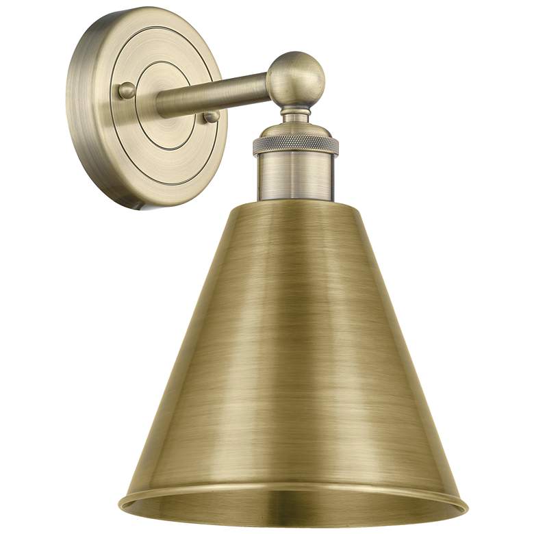 Image 1 Ballston Cone 13 inchHigh Antique Brass Sconce With Antique Brass Shade