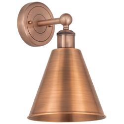 Ballston Cone 13"High Antique Copper Sconce With Antique Copper Shade