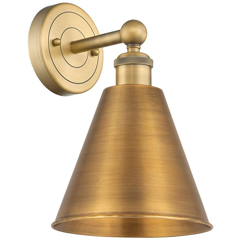Image 1 Ballston Cone 13"High Brushed Brass Sconce With Brushed Brass Shade