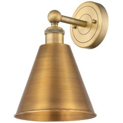 Ballston Cone 13"High Brushed Brass Sconce With Brushed Brass Shade