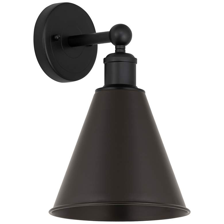 Image 1 Ballston Cone 13"High Matte Black Sconce With Matte Black Shade