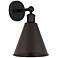 Ballston Cone 13"High Matte Black Sconce With Matte Black Shade