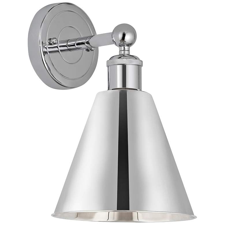 Image 1 Ballston Cone 13"High Polished Chrome Sconce With Polished Chrome Shad