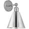 Ballston Cone 13"High Polished Chrome Sconce With Polished Chrome Shad