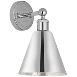 Ballston Cone 13"High Polished Chrome Sconce With Polished Chrome Shad