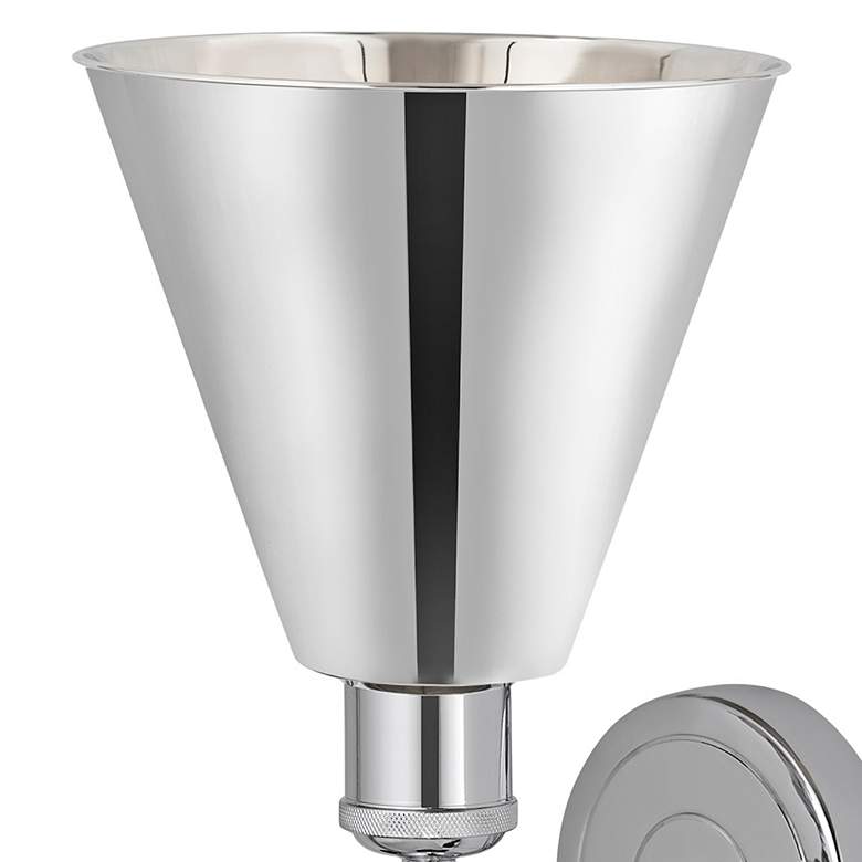 Image 2 Ballston Cone 13"High Polished Chrome Sconce With Polished Chrome Shad more views