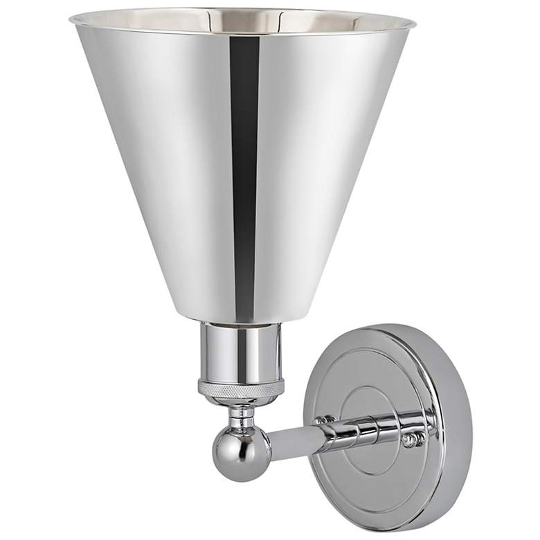 Image 3 Ballston Cone 13"High Polished Chrome Sconce With Polished Chrome Shad more views