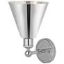 3_Ballston Cone 13"High Polished Chrome Sconce With Polished Chrome Shad more views
