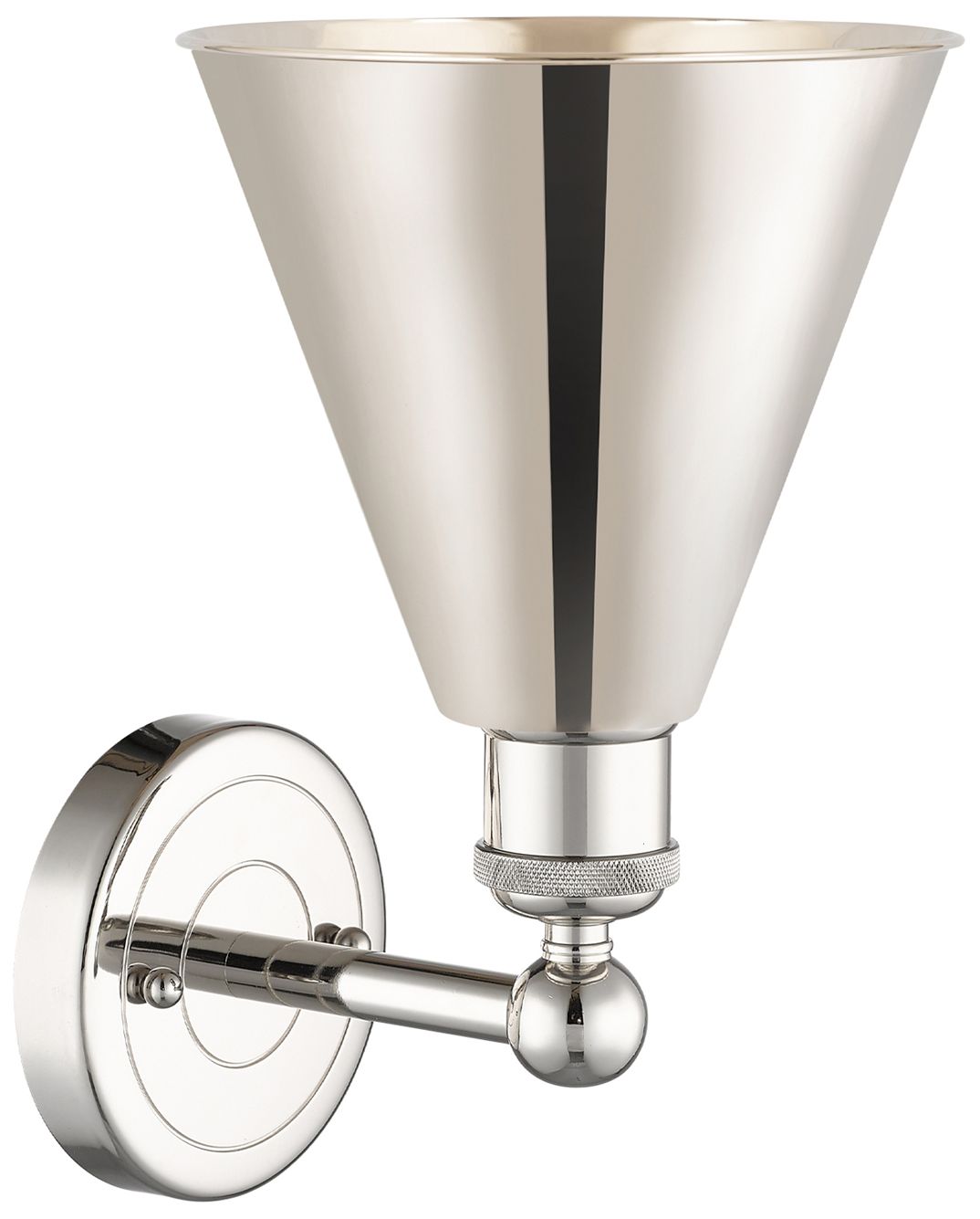 Thumbnail2 of Ballston Cone 13"High Polished Nickel Sconce With Polished Nickel Shad more views