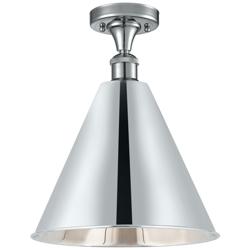 Ballston Cone  16" Semi-Flush Mount - Polished Chrome - Polished Chrom