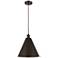 Ballston Cone 16" Wide Bronze Corded Mini Pendant w/ Bronze Shade