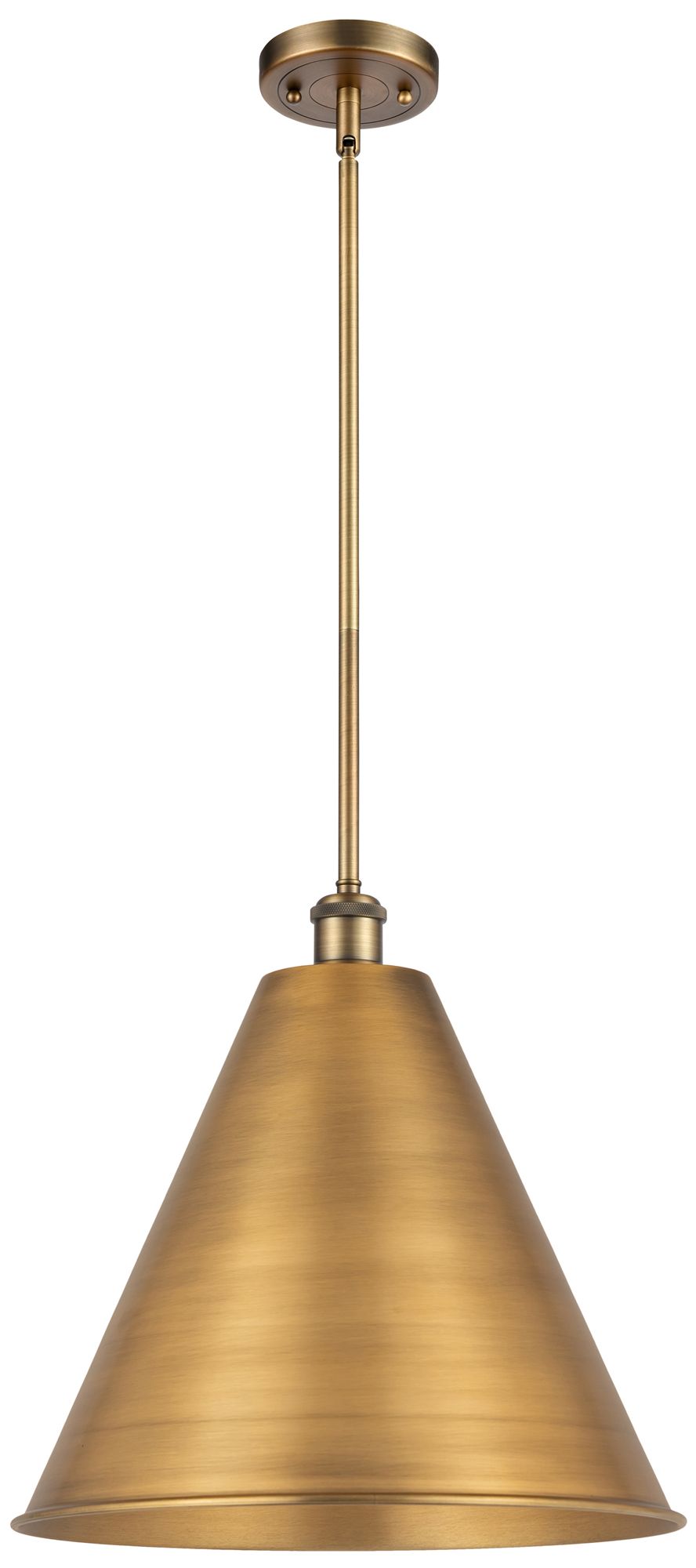 Innovations Ballston Cone 16-inch Pendant With Brass Shade