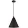 Ballston Cone 16" Wide Matte Black Corded Mini Pendant w/ Matte Black