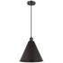 Ballston Cone 16" Wide Matte Black Corded Mini Pendant w/ Matte Black