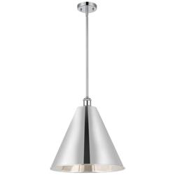 Ballston Cone 16&quot; Wide Polished Chrome Pendant With Polished Chrome Sh