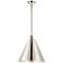 Ballston Cone 16" Wide Polished Nickel Pendant With Polished Nickel Sh