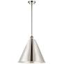 Ballston Cone 16" Wide Polished Nickel Pendant With Polished Nickel Sh