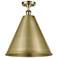 Ballston Cone 16"W Antique Brass LED Semi.Flush Mount