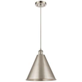 Ballston Cone 16"W Brushed Nickel Corded Mini Pendant Brushed Nickel S Ballston Cone 16"W Brushed Nickel Corded Mini Pendant Brushed Nickel S