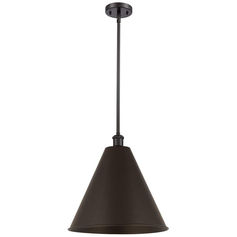 Image 1 Ballston Cone 16"W Oil Rubbed Bronze LED Pendant w/ Oil Rubbed Bronze